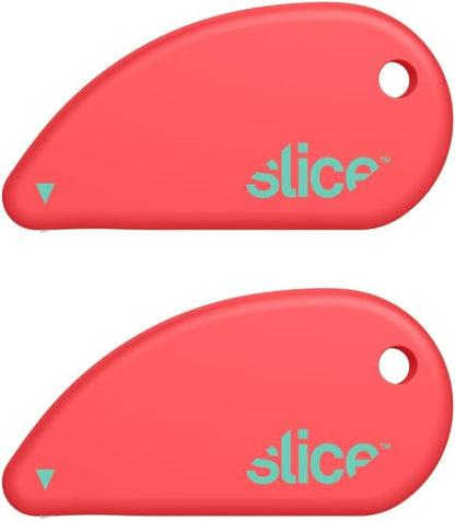 Slice Micro Safety Cutter | Safe Ceramic Box Cutter Lasting 11x Longer than Metal | Keychain Box Opener | Combo Pack | Earth White + Sage