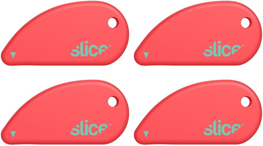 Slice Micro Safety Cutter | Safe Ceramic Box Cutter Lasting 11x Longer than Metal | Keychain Box Opener | Combo Pack | Earth White + Sage