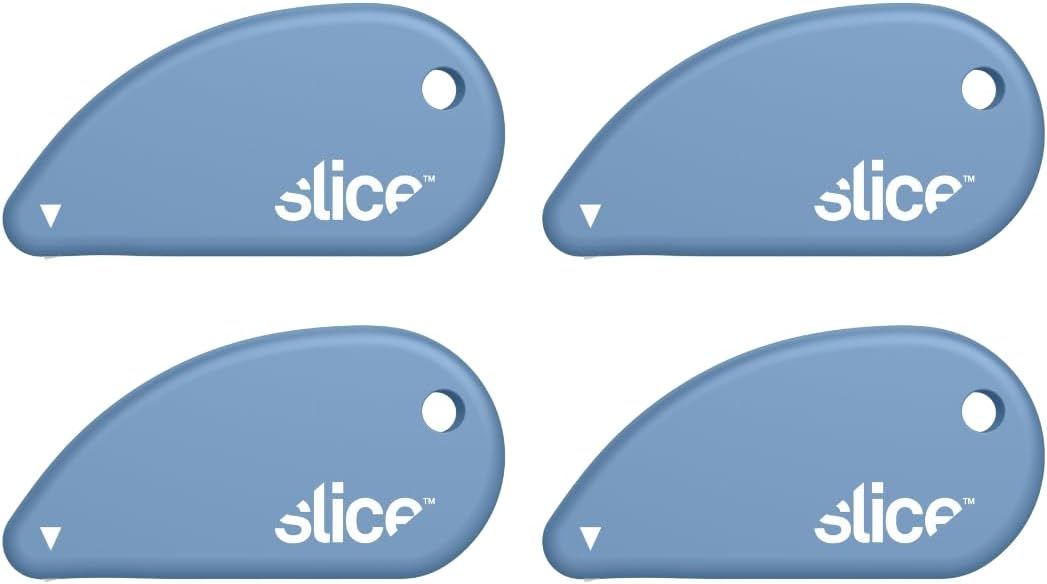 Slice Micro Safety Cutter | Safe Ceramic Box Cutter Lasting 11x Longer than Metal | Keychain Box Opener | Combo Pack | Earth White + Sage