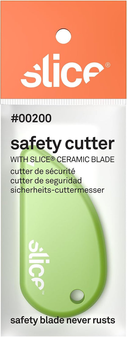 Slice Micro Safety Cutter | Safe Ceramic Box Cutter Lasting 11x Longer than Metal | Keychain Box Opener | Combo Pack | Earth White + Sage