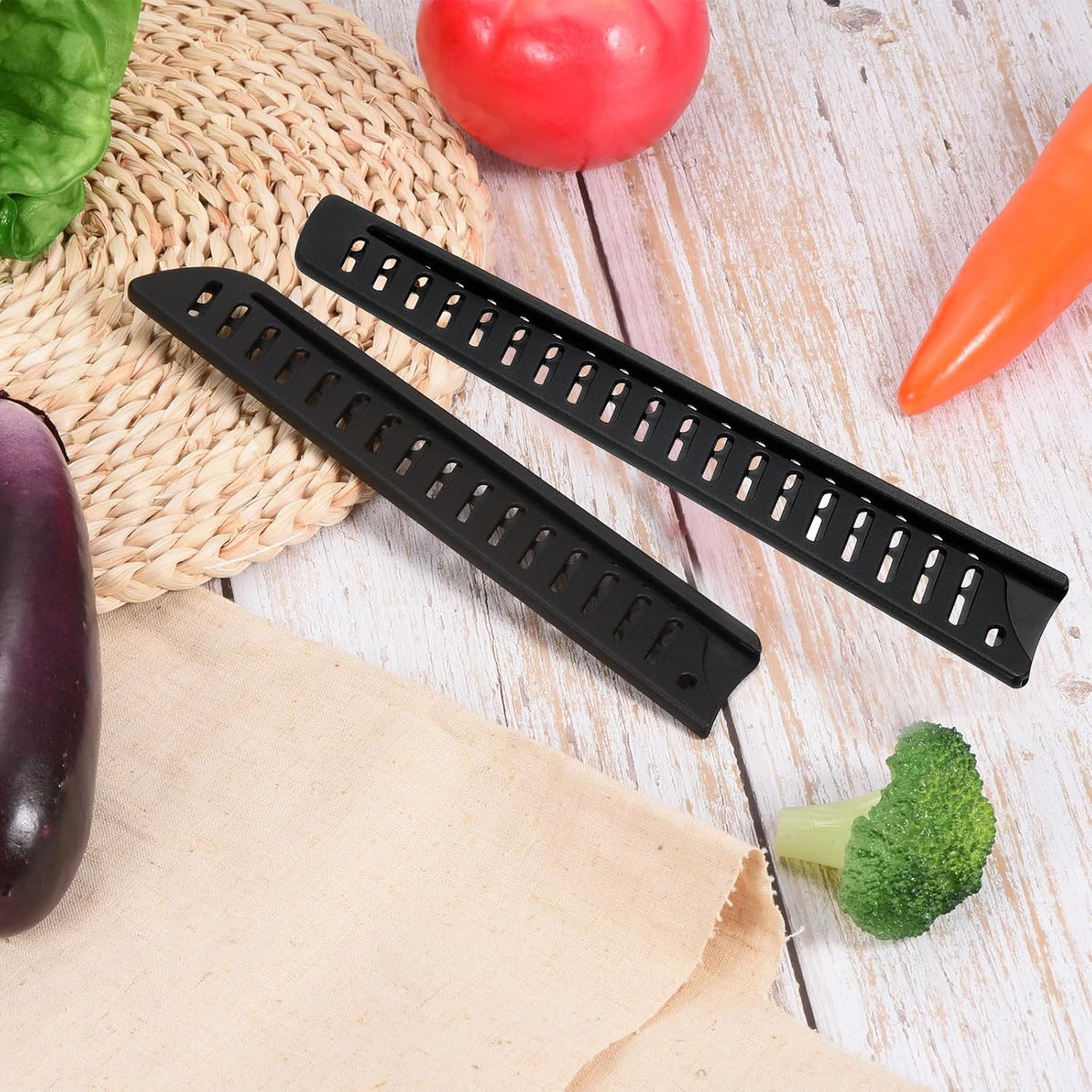 PP Safety Knife Cover Sleeves for 10" Bread Knife, 5 Pack Knives Edge Guard Blade Protector Universal Knife Sheath for Kitchen, Black