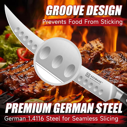 Brisket Knife, 12‘’ Carving & Slicing Knife with Ergonomic Handle, German High-Carbon Steel, Sheath Included, Razor Sharp for Meat, Roasts, BBQ, Turkey, Grilling Gifts for Men