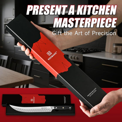 Brisket Knife, 12‘’ Carving & Slicing Knife with Ergonomic Handle, German High-Carbon Steel, Sheath Included, Razor Sharp for Meat, Roasts, BBQ, Turkey, Grilling Gifts for Men