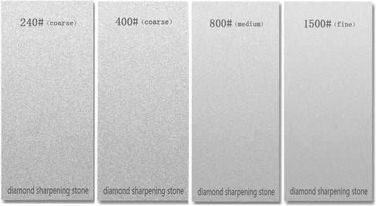 4 Pcs Diamond Sharpening Stone Set, Diamond Plate Sharpening Stone for Kitchen Sharpening (SET-E)