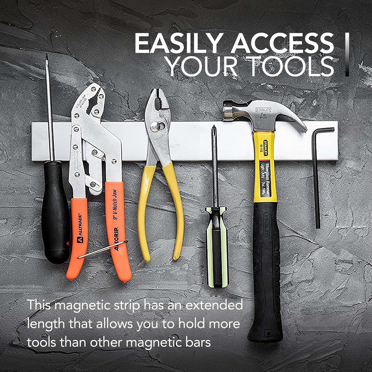 12 Inch Magnetic Knife Holder for Refrigerator, Magnetic Knife Holders for Fridge or Kitchen Wall No Drilling, Magnet Strips for Knives & Metal Utensils, Tool Rack, Stainless Steel