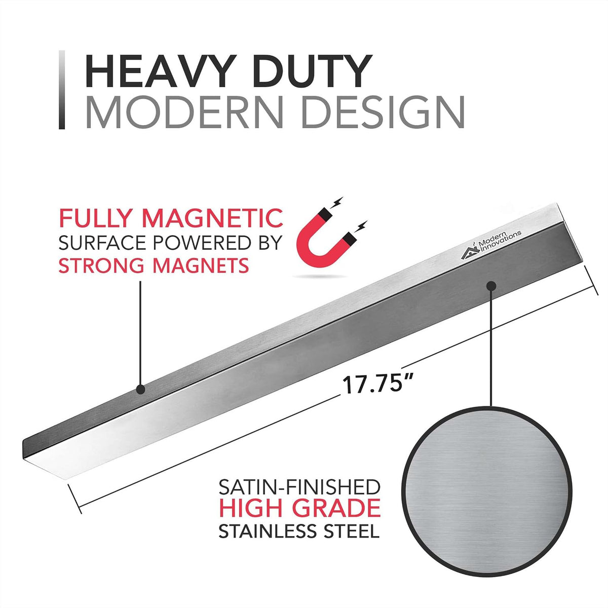 12 Inch Magnetic Knife Holder for Refrigerator, Magnetic Knife Holders for Fridge or Kitchen Wall No Drilling, Magnet Strips for Knives & Metal Utensils, Tool Rack, Stainless Steel