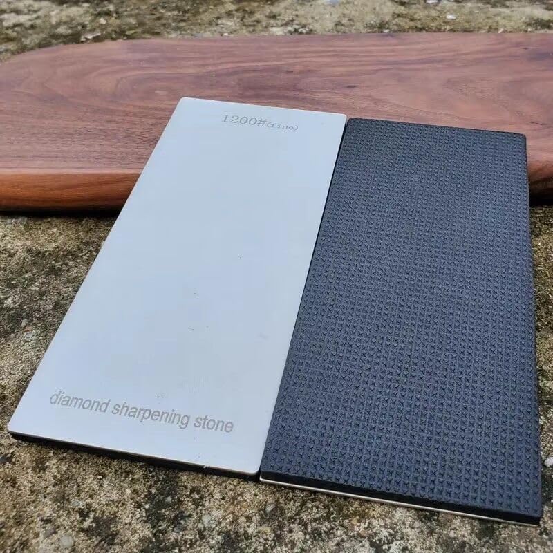 6.69*2.95in 3-piece set of diamond sharpening stones, tool grinding plates, and polishing stones are suitable for sharpening kitchen knives and removing dull, blunt or worn edges (240/600/1200 grit)