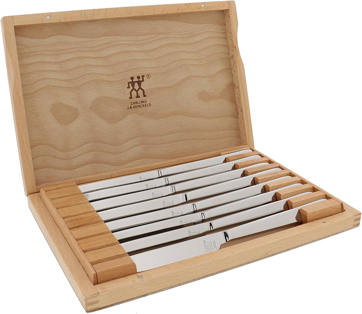 Ultra-Sharp Steak Knives Set of 8 with Wood Gift Box | Slice Through Steak, Pork Chops, & Chicken Cutlets with Serrated Steak Knives. Durable, Forged and Easy to Clean.