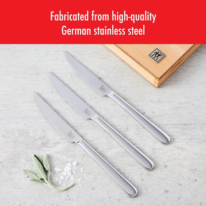 Ultra-Sharp Steak Knives Set of 8 with Wood Gift Box | Slice Through Steak, Pork Chops, & Chicken Cutlets with Serrated Steak Knives. Durable, Forged and Easy to Clean.