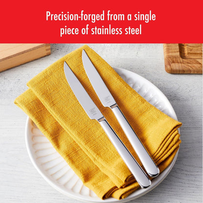 Ultra-Sharp Steak Knives Set of 8 with Wood Gift Box | Slice Through Steak, Pork Chops, & Chicken Cutlets with Serrated Steak Knives. Durable, Forged and Easy to Clean.