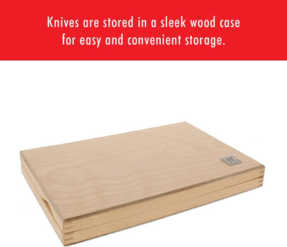 Ultra-Sharp Steak Knives Set of 8 with Wood Gift Box | Slice Through Steak, Pork Chops, & Chicken Cutlets with Serrated Steak Knives. Durable, Forged and Easy to Clean.