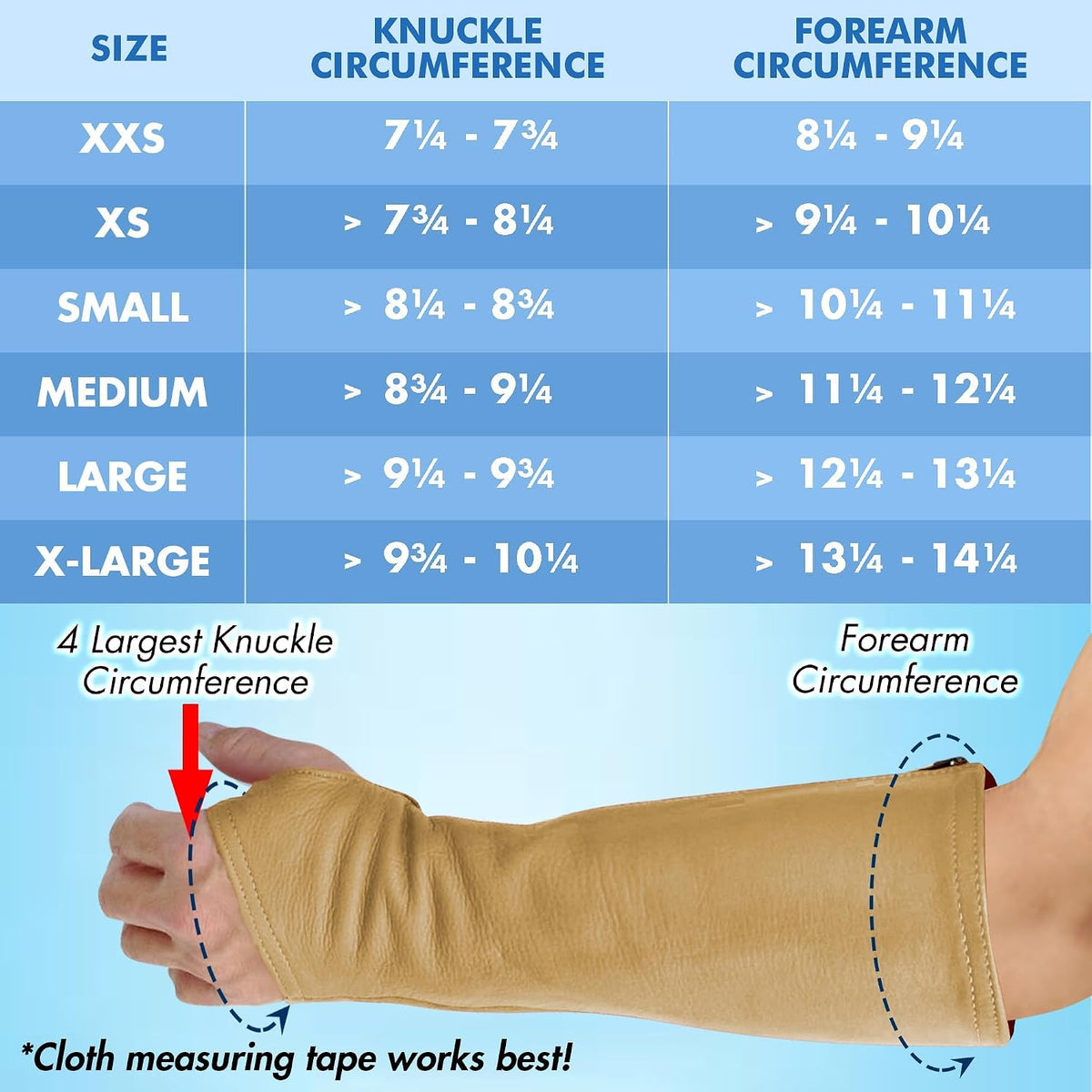Leather Protective Sleeves Arm Guard - Prevent Cuts, Scratches & Bruises - Genuine Cowhide - Ideal for Gardening & Construction - Left & Right Form-Fitting. Tan (1 Pair/XX-Small).