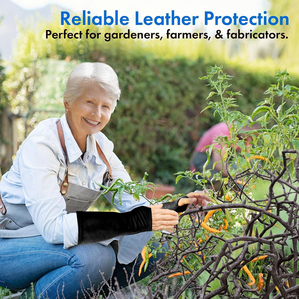 Leather Protective Sleeves Arm Guard - Prevent Cuts, Scratches & Bruises - Genuine Cowhide - Ideal for Gardening & Construction - Left & Right Form-Fitting. Tan (1 Pair/XX-Small).