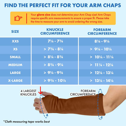 Leather Protective Sleeves Arm Guard - Prevent Cuts, Scratches & Bruises - Genuine Cowhide - Ideal for Gardening & Construction - Left & Right Form-Fitting. Tan (1 Pair/XX-Small).