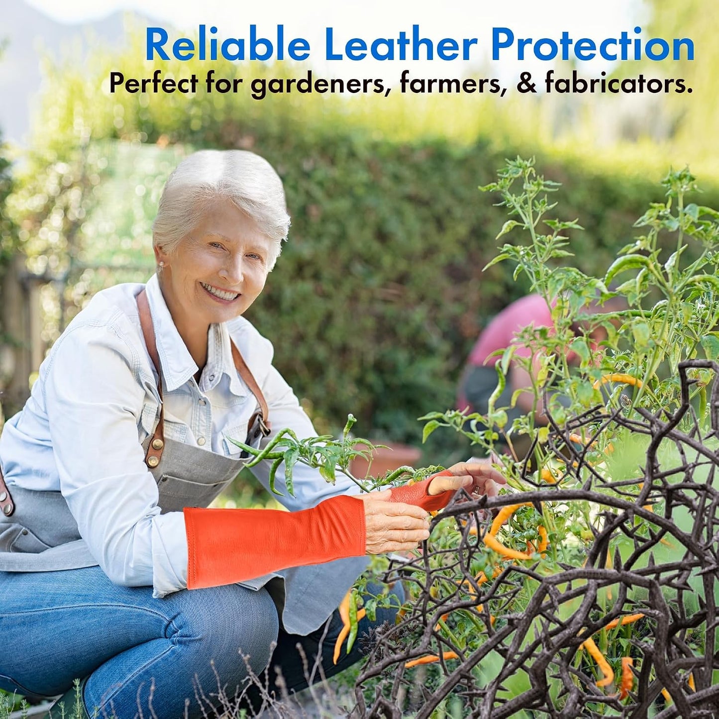 Leather Protective Sleeves Arm Guard - Prevent Cuts, Scratches & Bruises - Genuine Cowhide - Ideal for Gardening & Construction - Left & Right Form-Fitting. Tan (1 Pair/XX-Small).