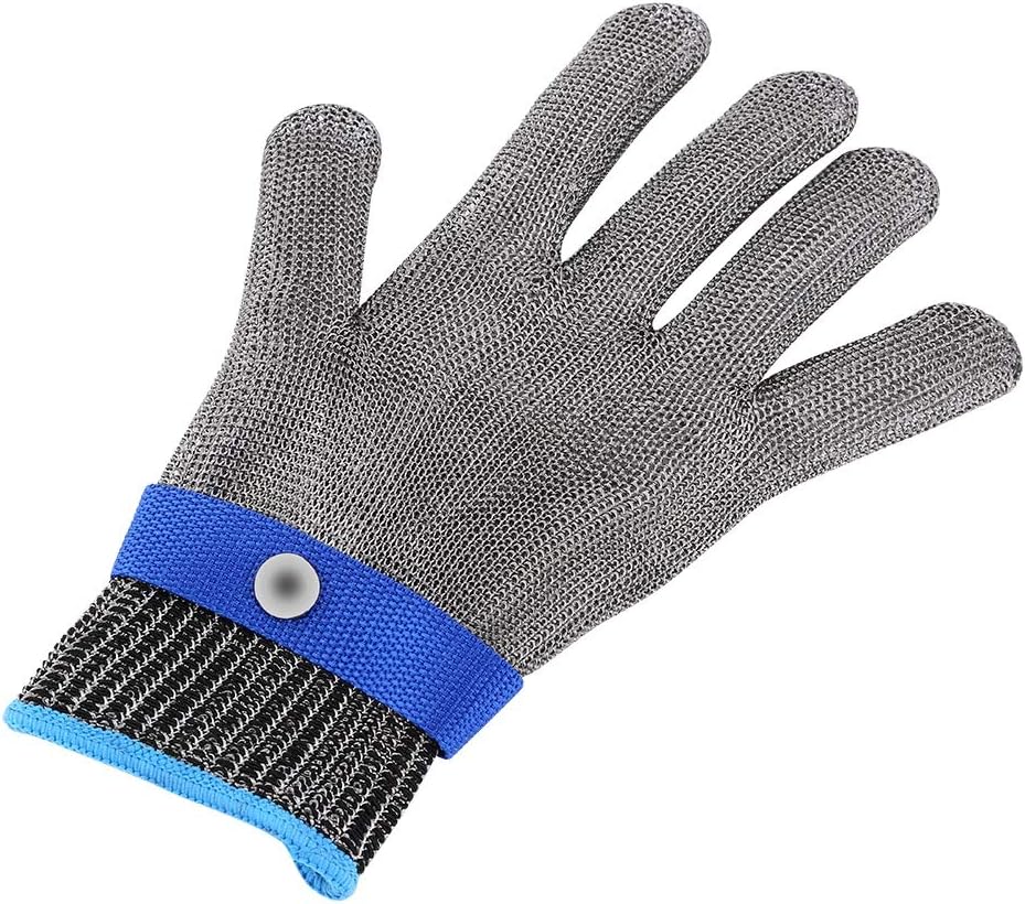 Stainless Steel Cut Gloves 5 For Kitchen, Chainmail Gloes For Cutting, Stainless Sel Gloes For Kitchen, With White Cotton Glove, Anti Knife, Anti Scratch, Suitable For Both Right And Left