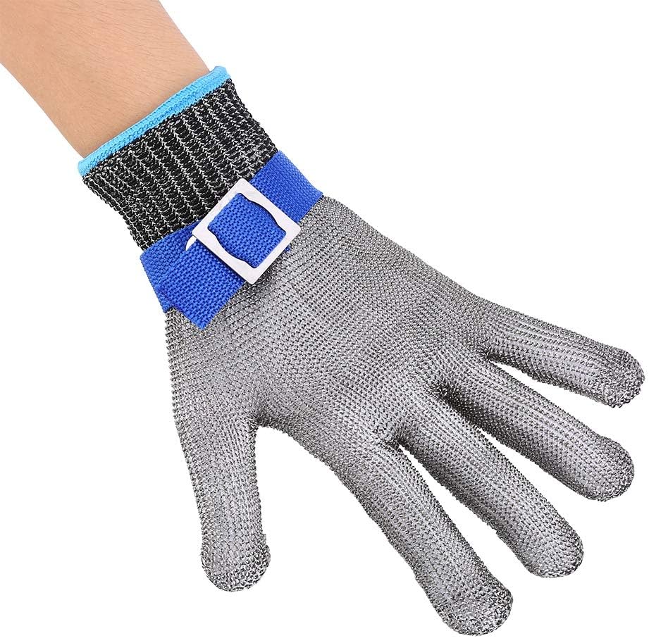 Stainless Steel Cut Gloves 5 For Kitchen, Chainmail Gloes For Cutting, Stainless Sel Gloes For Kitchen, With White Cotton Glove, Anti Knife, Anti Scratch, Suitable For Both Right And Left