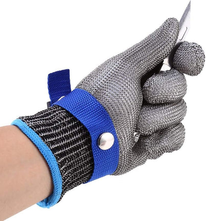 Stainless Steel Cut Gloves 5 For Kitchen, Chainmail Gloes For Cutting, Stainless Sel Gloes For Kitchen, With White Cotton Glove, Anti Knife, Anti Scratch, Suitable For Both Right And Left