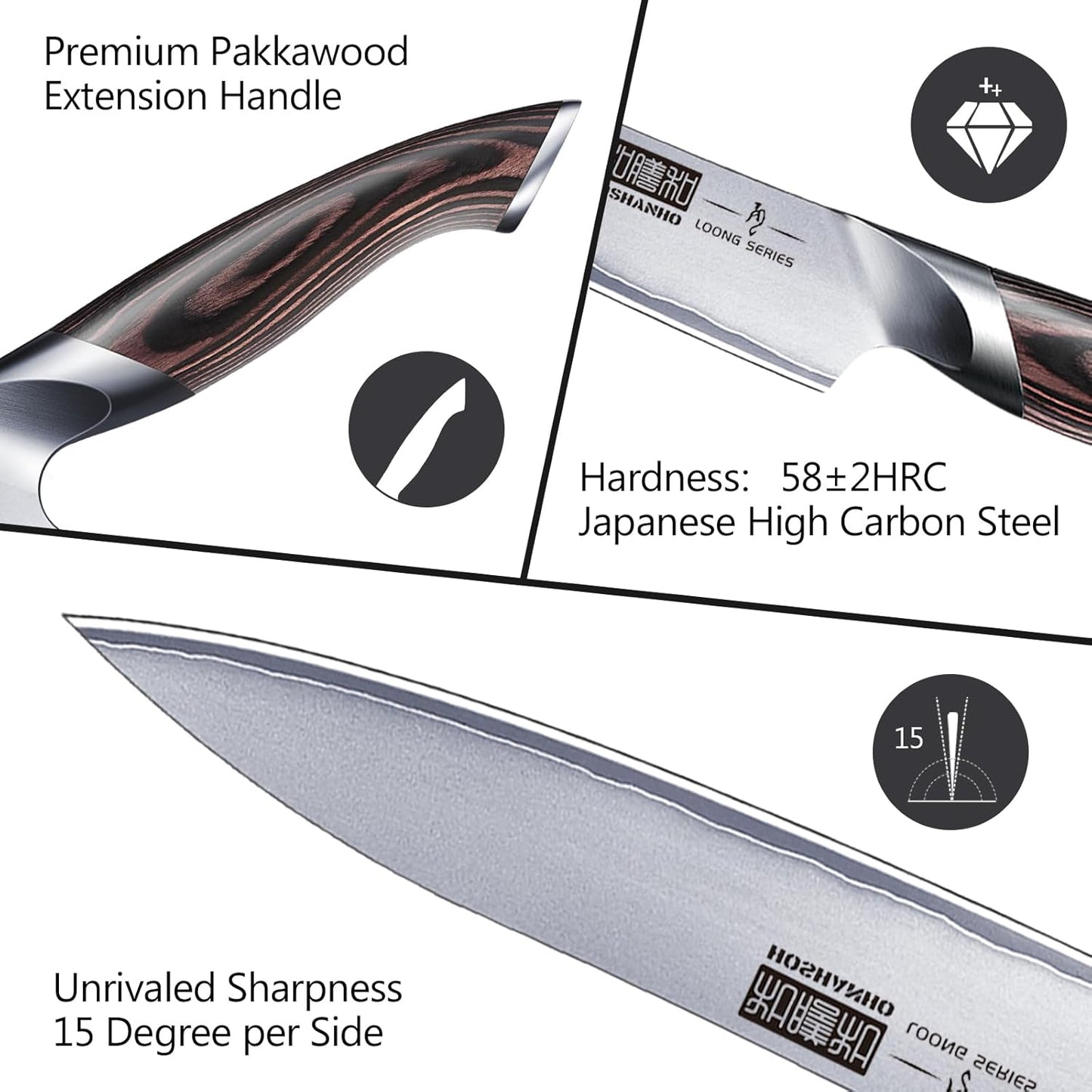 6 Inch Kitchen Knife, Ultra Sharp Japanese Kitchen Utility Knife | Multipurpose Japanese High Carbon Stainless Steel Chef Knife, Cooking Knife with Ergonomic Handle, Perfect Gifts for Chefs