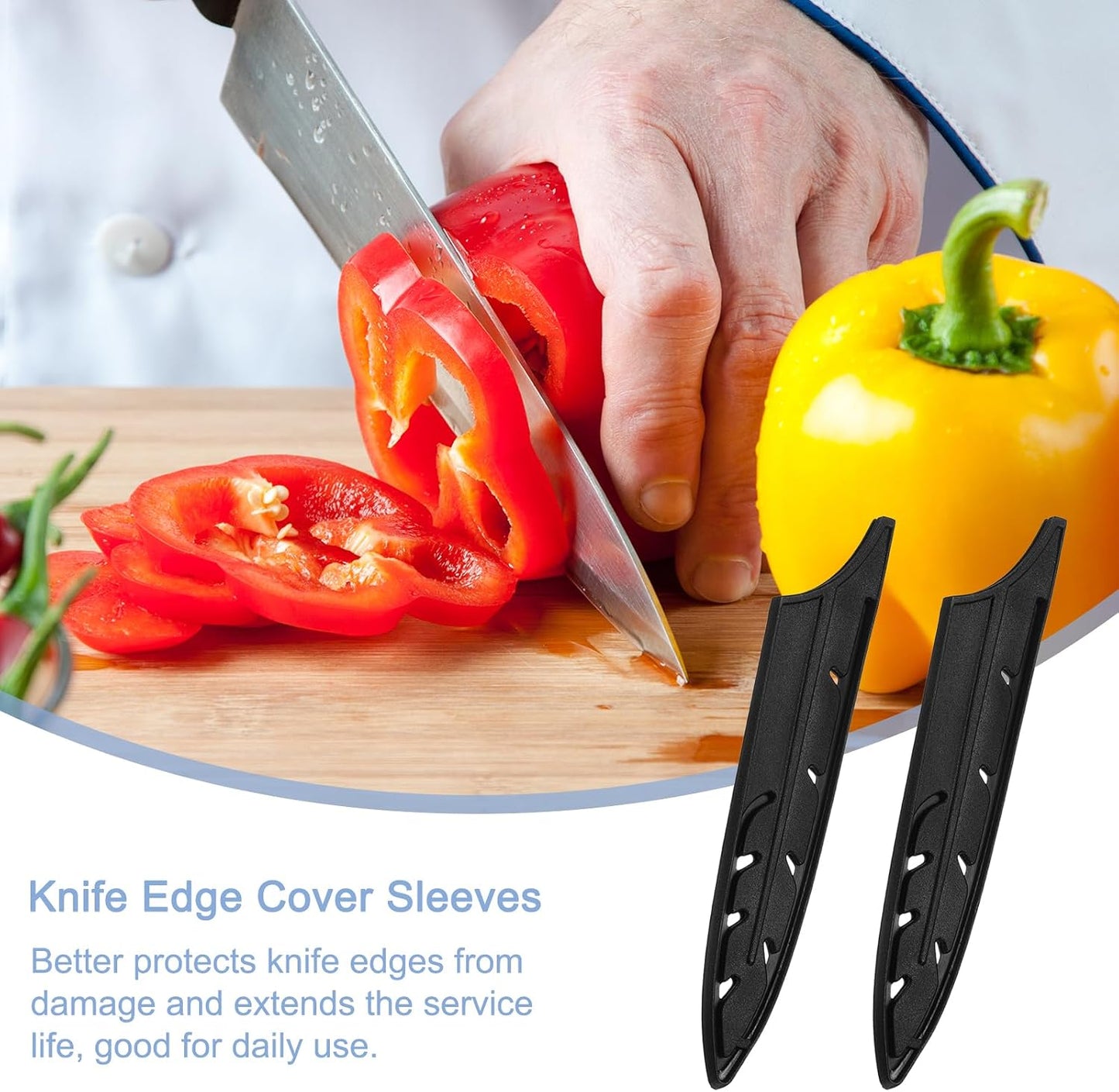 Knife Cover Sleeves Blade Edge Guards for 5" Utility Knife Blade Edge Protector Universal Knife Sheath for Kitchen, Black