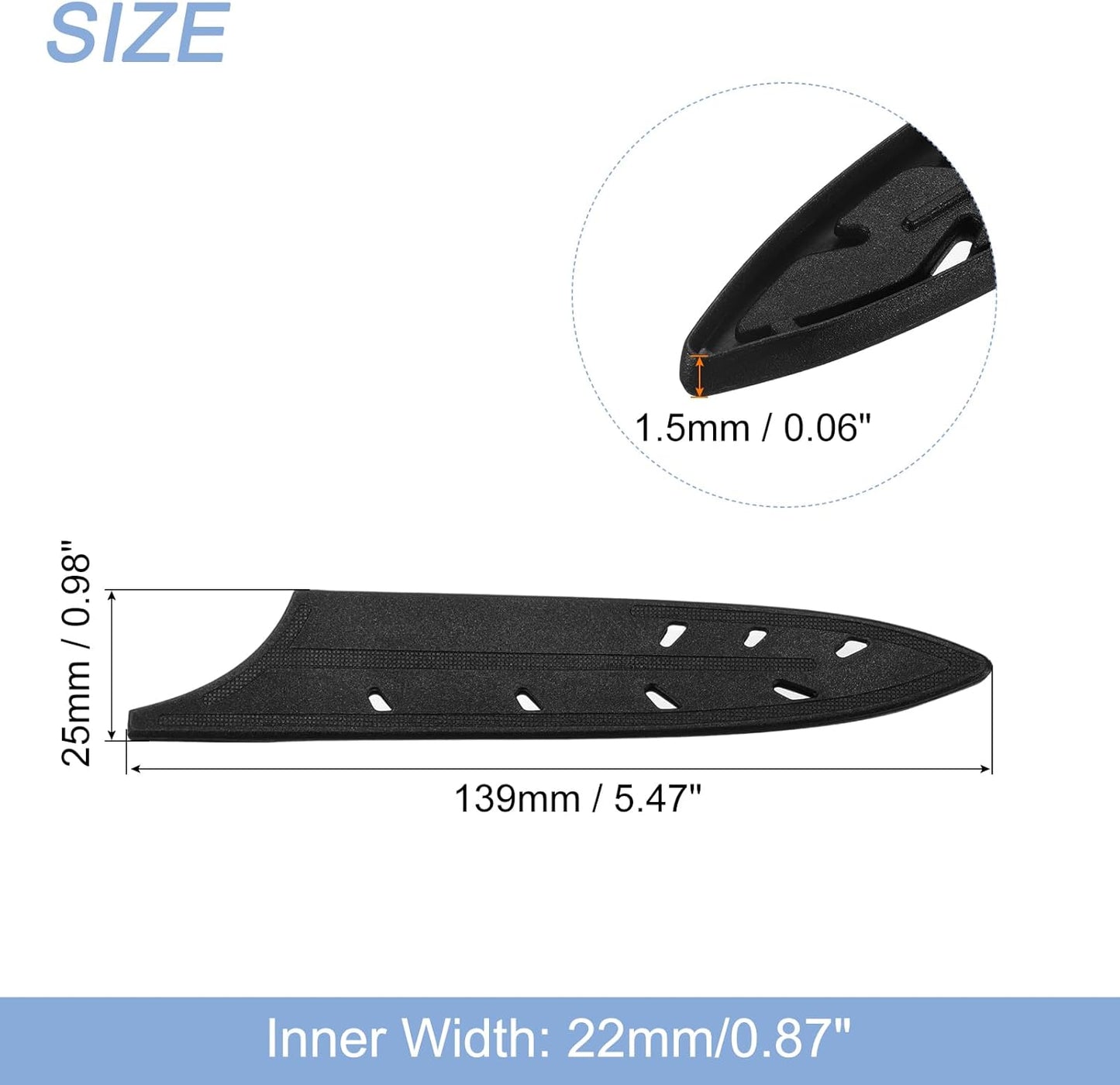 Knife Cover Sleeves Blade Edge Guards for 5" Utility Knife Blade Edge Protector Universal Knife Sheath for Kitchen, Black