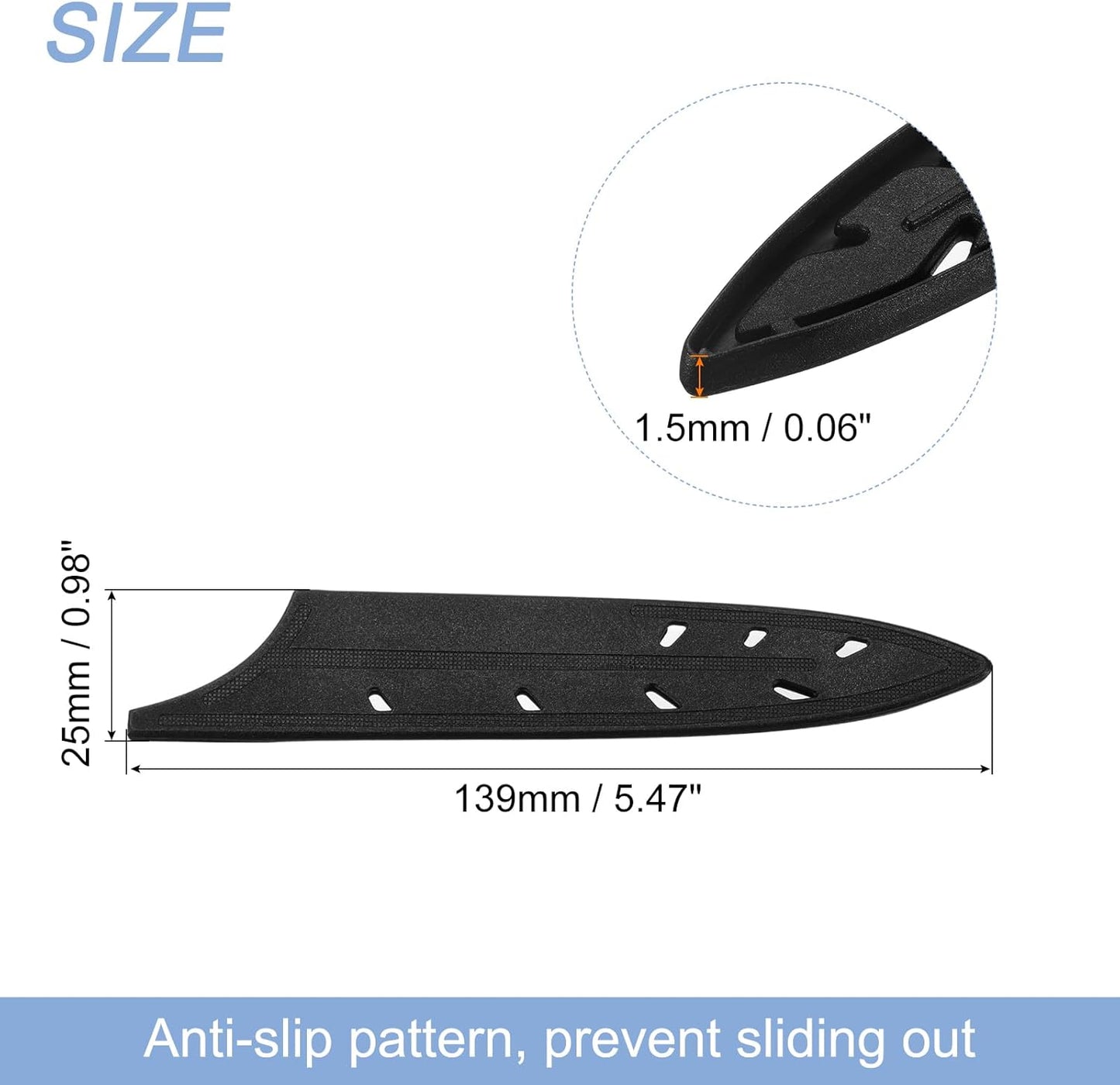Knife Cover Sleeves Blade Edge Guards for 5" Utility Knife Blade Edge Protector Universal Knife Sheath for Kitchen, Black