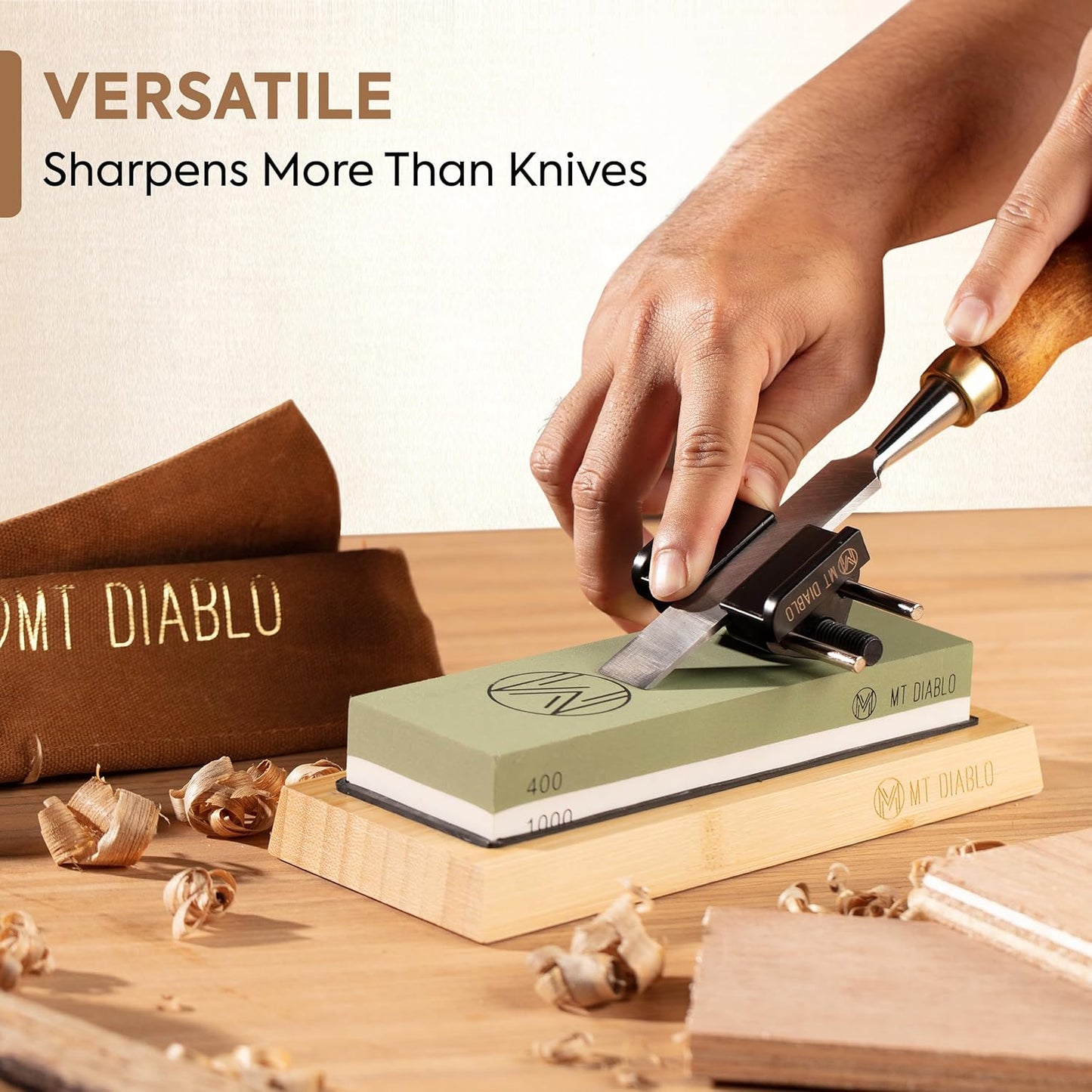 Knife Sharpener Stone Kit for Chefs & Woodworkers: Dual-Grit Whetstones 400/1000 & 3000/8000, Premium White Corundum, Knife Sharpening Kit with Bamboo Base & Angle Guide, Flattening Stone