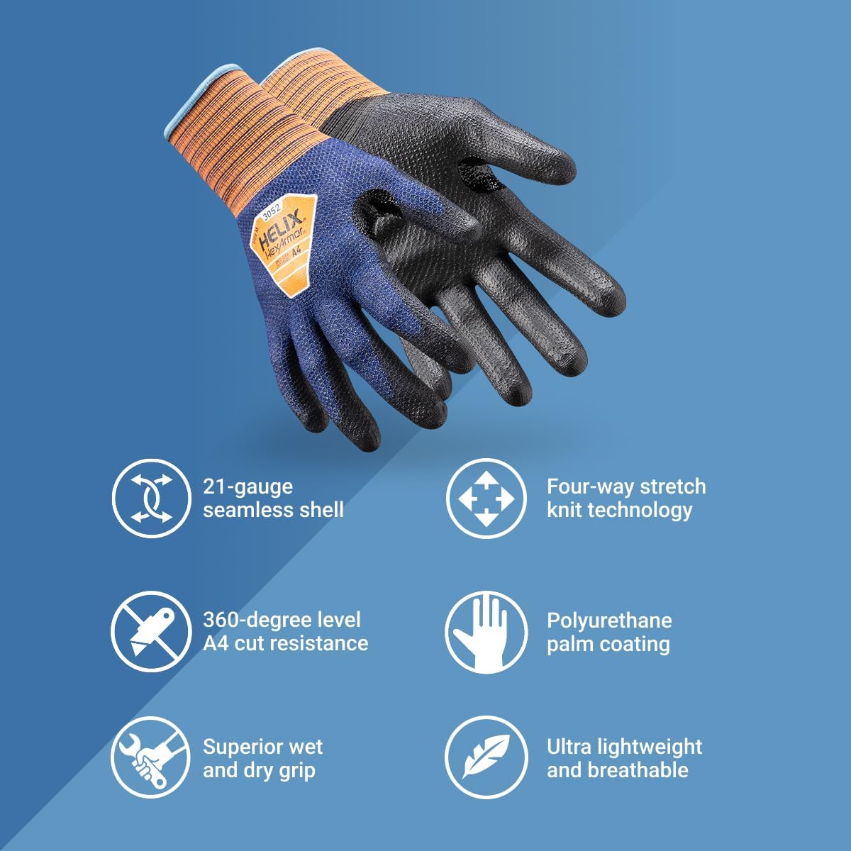 Knit Safety Gloves | Comfortable Work Gloves | Helix Seamless Work Gloves