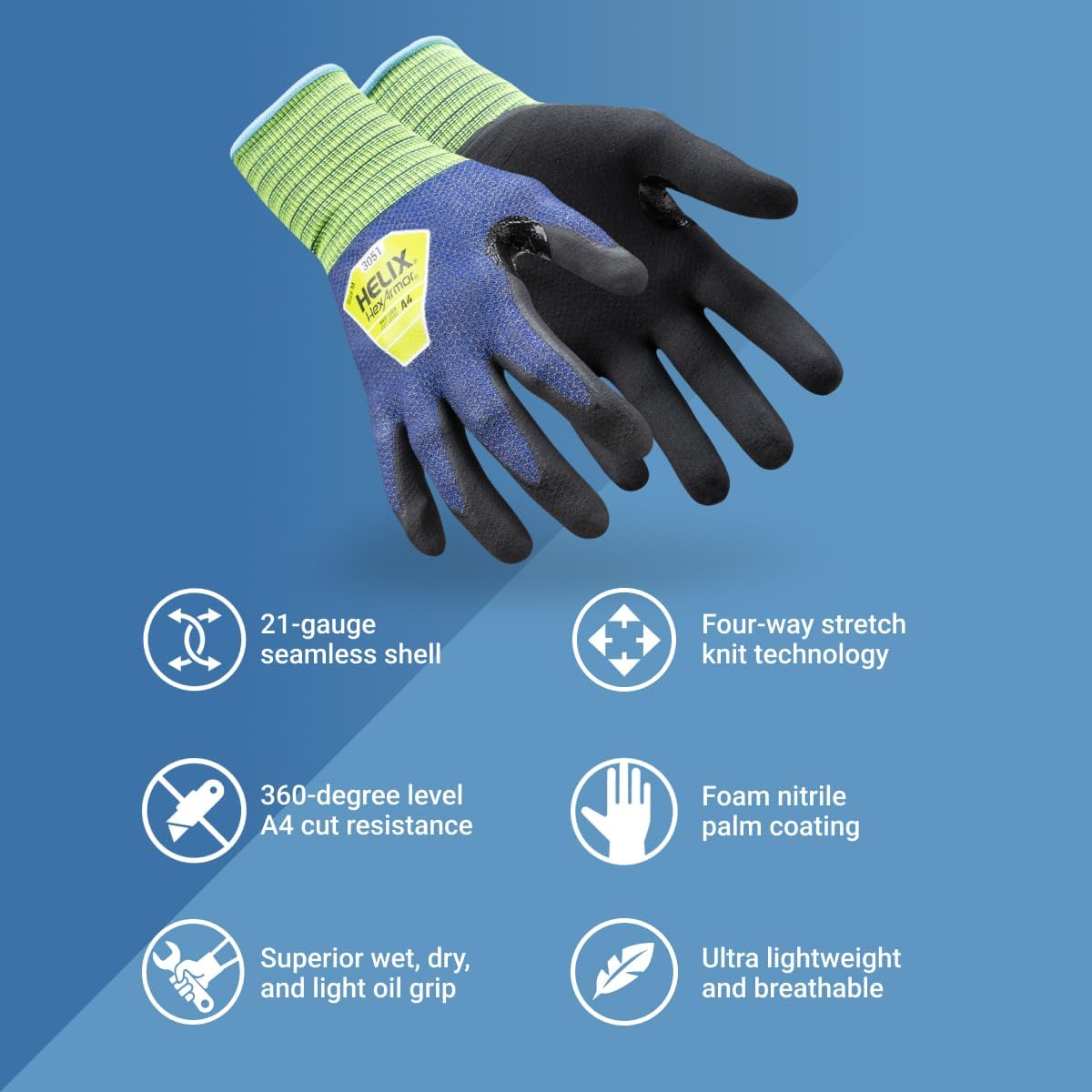 Knit Safety Gloves | Comfortable Work Gloves | Helix Seamless Work Gloves