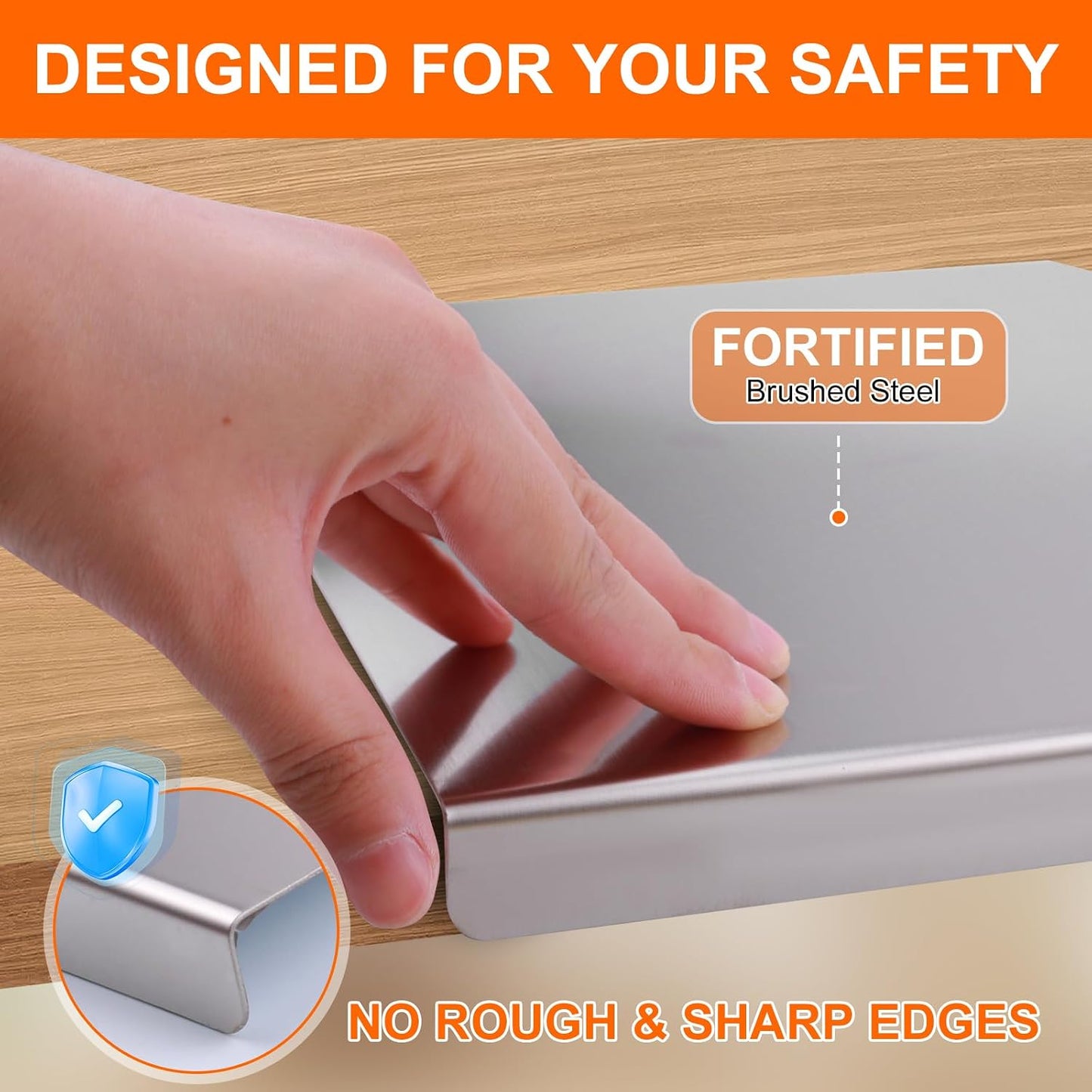Stainless Steel Countertop Cutting Board with Lip,19.7 * 15.7 * 0.8 Inches