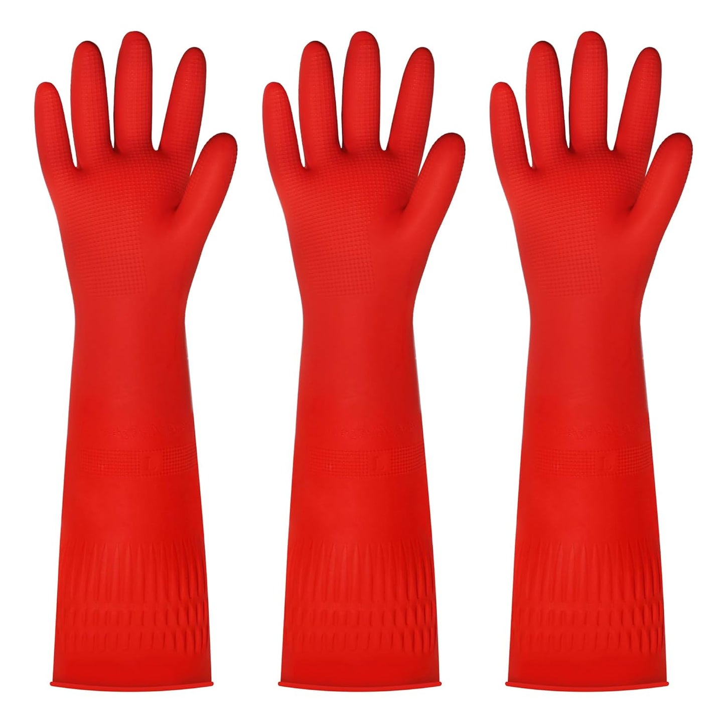 Nitrile Cleaning Gloves, Heavy Duty Dishwashing Gloves, Reusable Medium Gloves for Kitchen, Bathroom, Gardening, Working, Pet Care - White, 3 Pairs, Size M