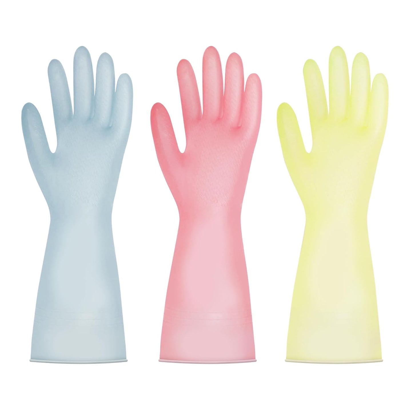 Nitrile Cleaning Gloves, Heavy Duty Dishwashing Gloves, Reusable Medium Gloves for Kitchen, Bathroom, Gardening, Working, Pet Care - White, 3 Pairs, Size M