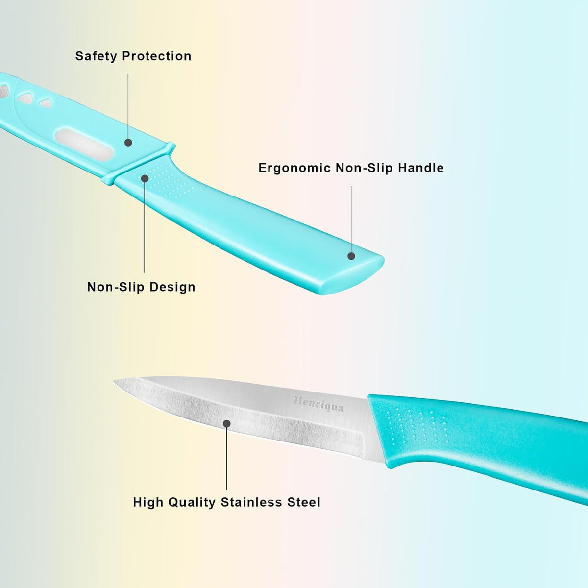Paring Knife Set of 4, Paring Knives With Cover, 4 inch Small Fruit Knife, Ultra Sharp Kitchen Knives，High Carbon Stainless Steel PP Plastic Handle