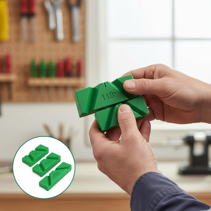 Drill Bit Sharpening Jig, Professional Drill Bit Sharpening Tool with Three Angle Options, Restore Dull Twist Bits for Workshop and Job Site Maintenance, Includes Two Sets of 90 118 135 Degree Guides