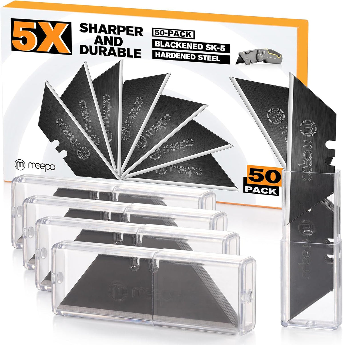 Utility Knife Blades, Never Rust, Blackened SK-5 Steel
