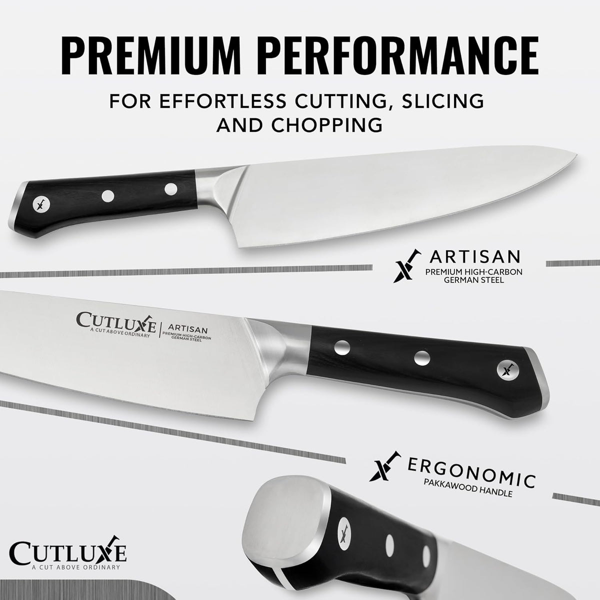 Chef Knife 8" – German High Carbon Steel Kitchen Knife, Full Tang