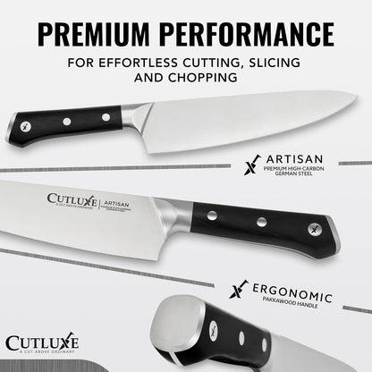 Chef Knife 8" – German High Carbon Steel Kitchen Knife, Full Tang