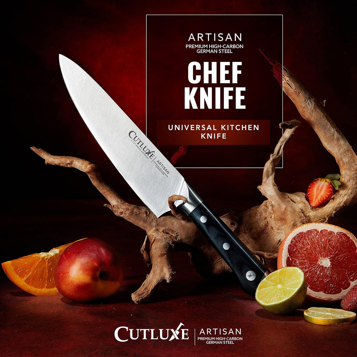 Chef Knife 8" – German High Carbon Steel Kitchen Knife, Full Tang