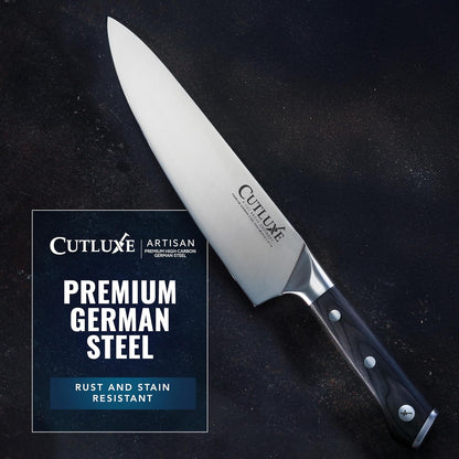 Chef Knife 8" – German High Carbon Steel Kitchen Knife, Full Tang