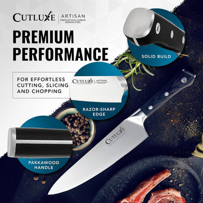 Chef Knife 8" – German High Carbon Steel Kitchen Knife, Full Tang