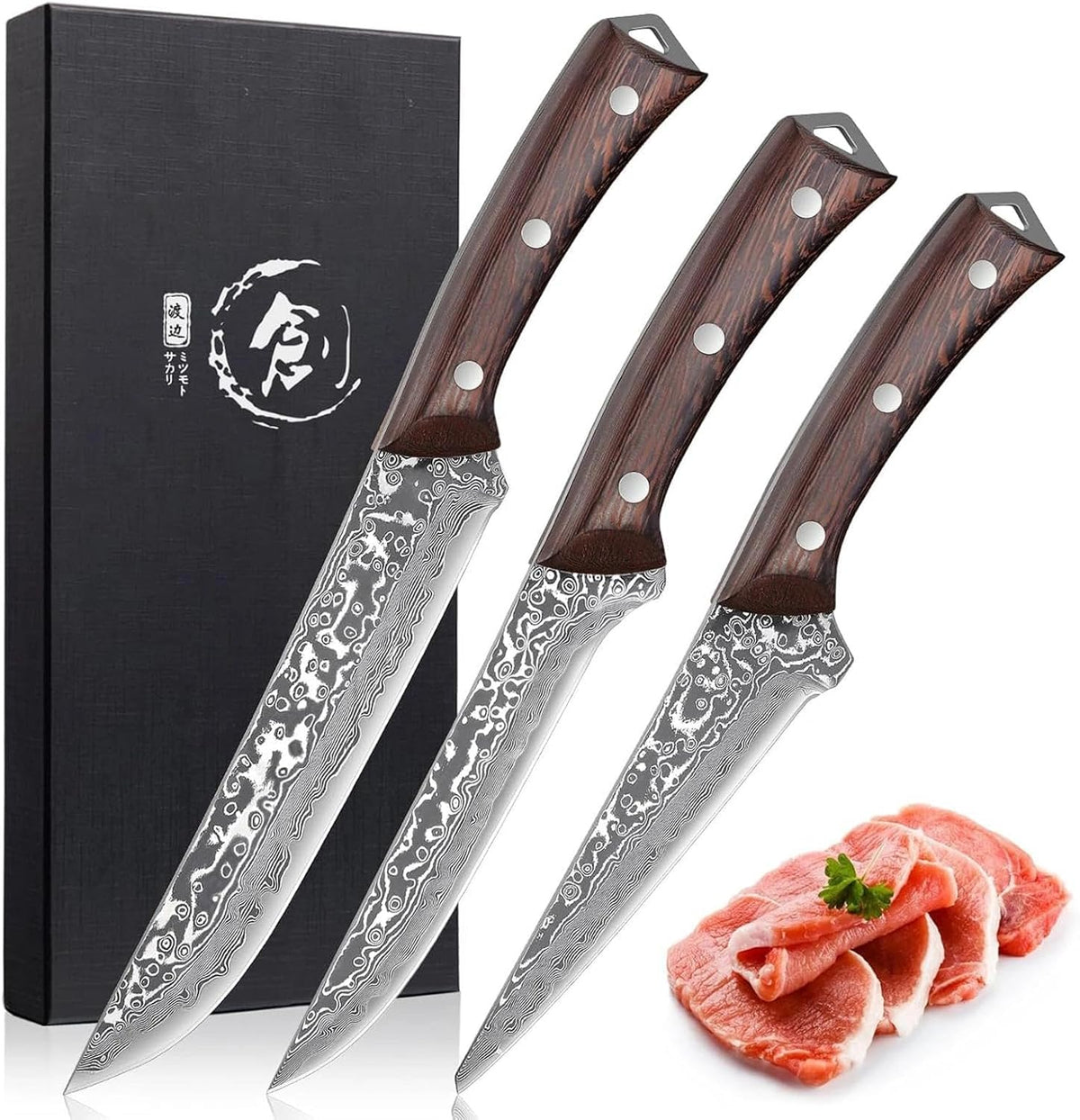 Japanese Brisket Slicing Knife for BBQ, Full Tang Butcher Knife | 11" Extra Long Heavy Duty Meat Knives with Wood Handle, Sharp BBQ Knives for Turkey Grilling Smoker, Ideal Gift for Men Women