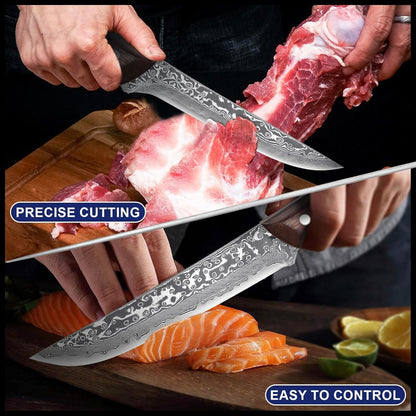 Japanese Brisket Slicing Knife for BBQ, Full Tang Butcher Knife | 11" Extra Long Heavy Duty Meat Knives with Wood Handle, Sharp BBQ Knives for Turkey Grilling Smoker, Ideal Gift for Men Women