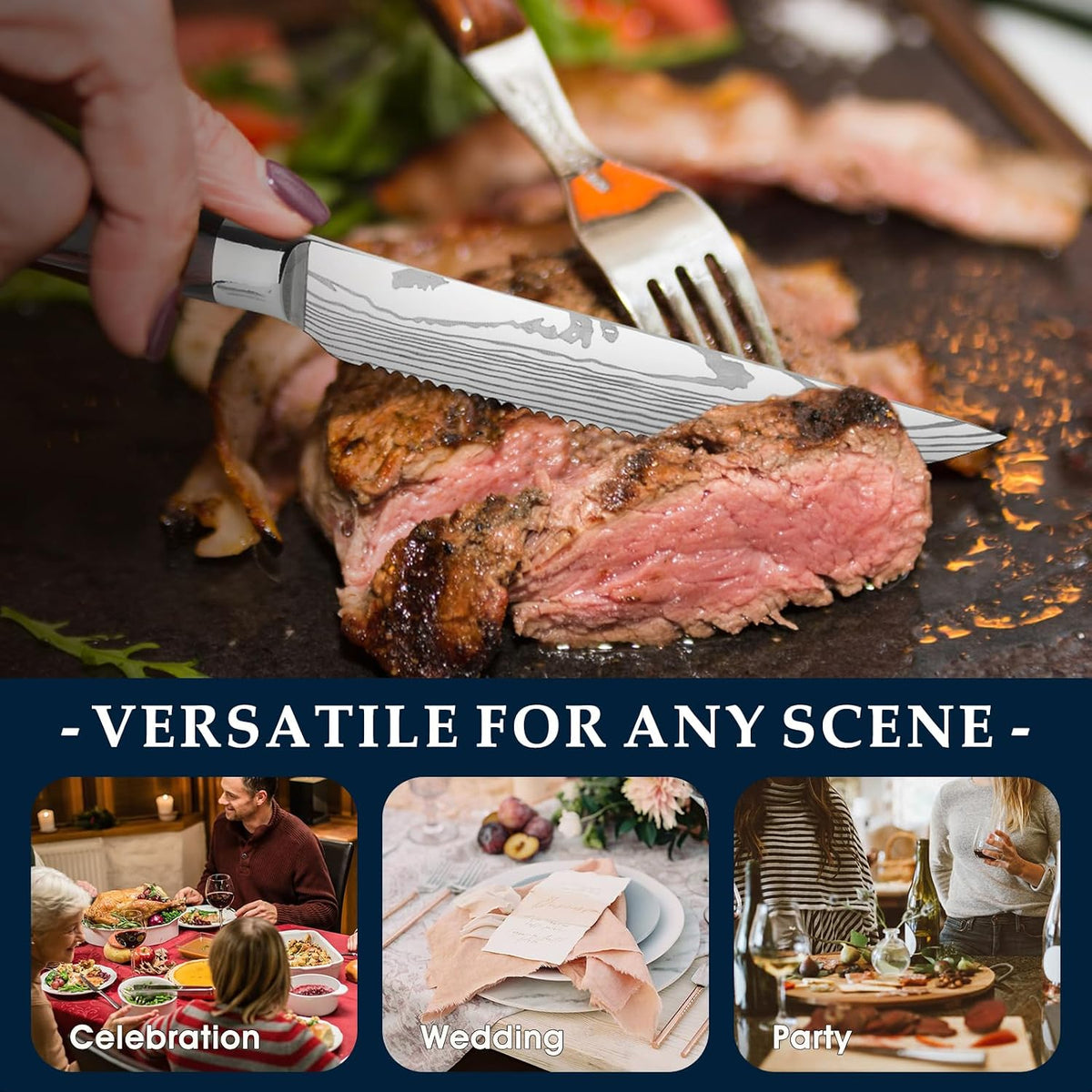 Japanese Brisket Slicing Knife for BBQ, Full Tang Butcher Knife | 11" Extra Long Heavy Duty Meat Knives with Wood Handle, Sharp BBQ Knives for Turkey Grilling Smoker, Ideal Gift for Men Women