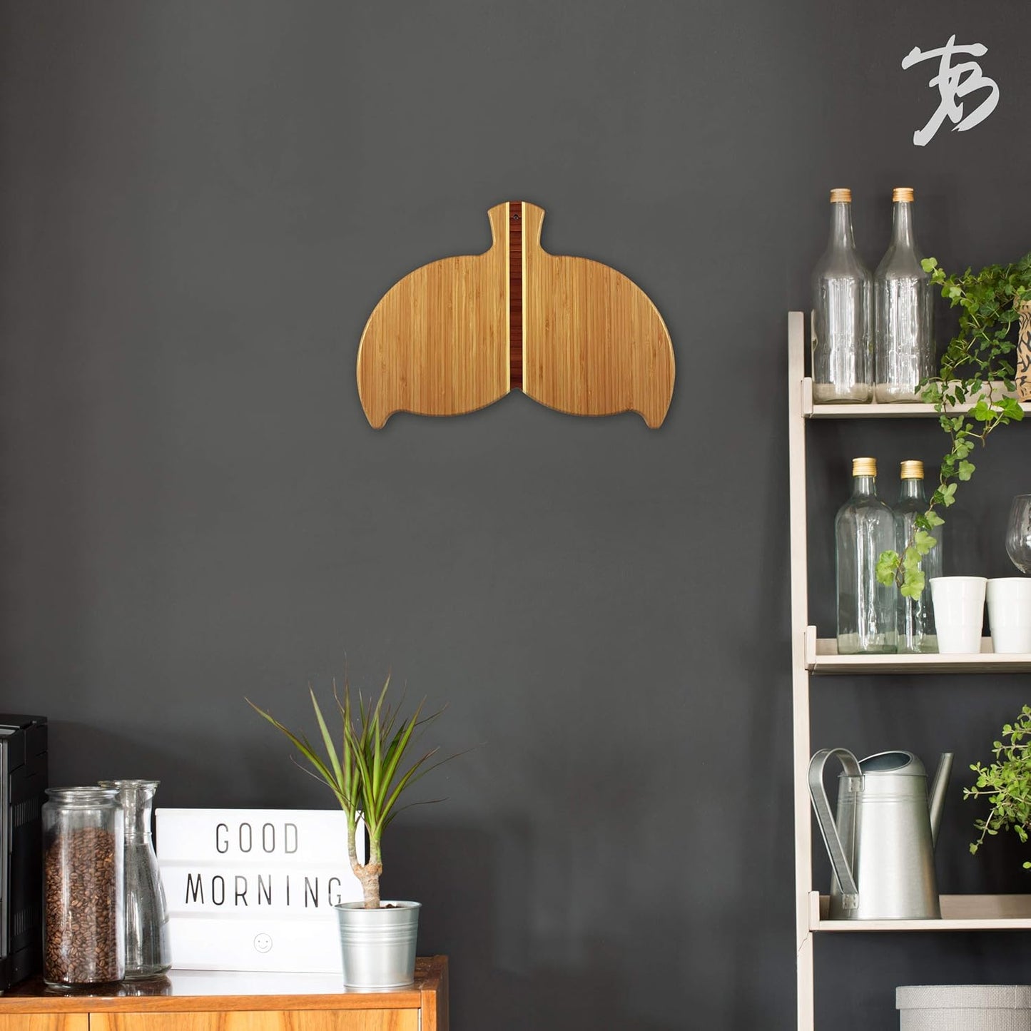 Whale Tail Shaped Bamboo Serving and Cutting Board, 14-1/2" x 10-1/2"