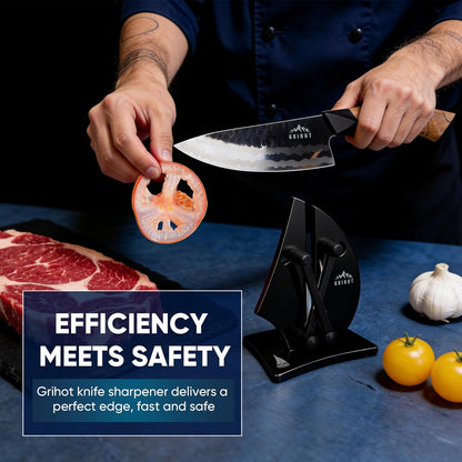 VN3 Professional Knife Sharpener | 3-Action Tungsten Carbide | For Repair, Restoration and Sharpening, Easy to Use, Replacement Blades Included, Soild and Durable, Sailboat Shaped Design