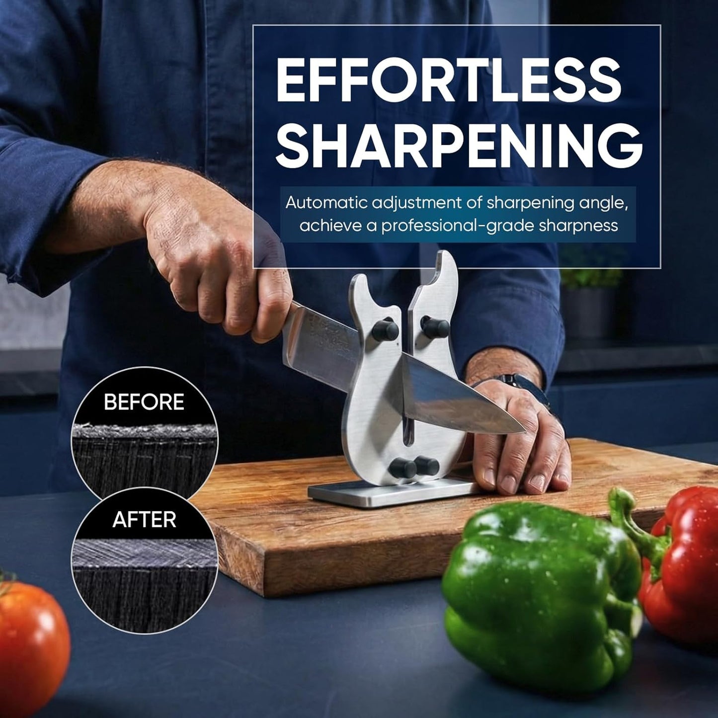 VN3 Professional Knife Sharpener | 3-Action Tungsten Carbide | For Repair, Restoration and Sharpening, Easy to Use, Replacement Blades Included, Soild and Durable, Sailboat Shaped Design