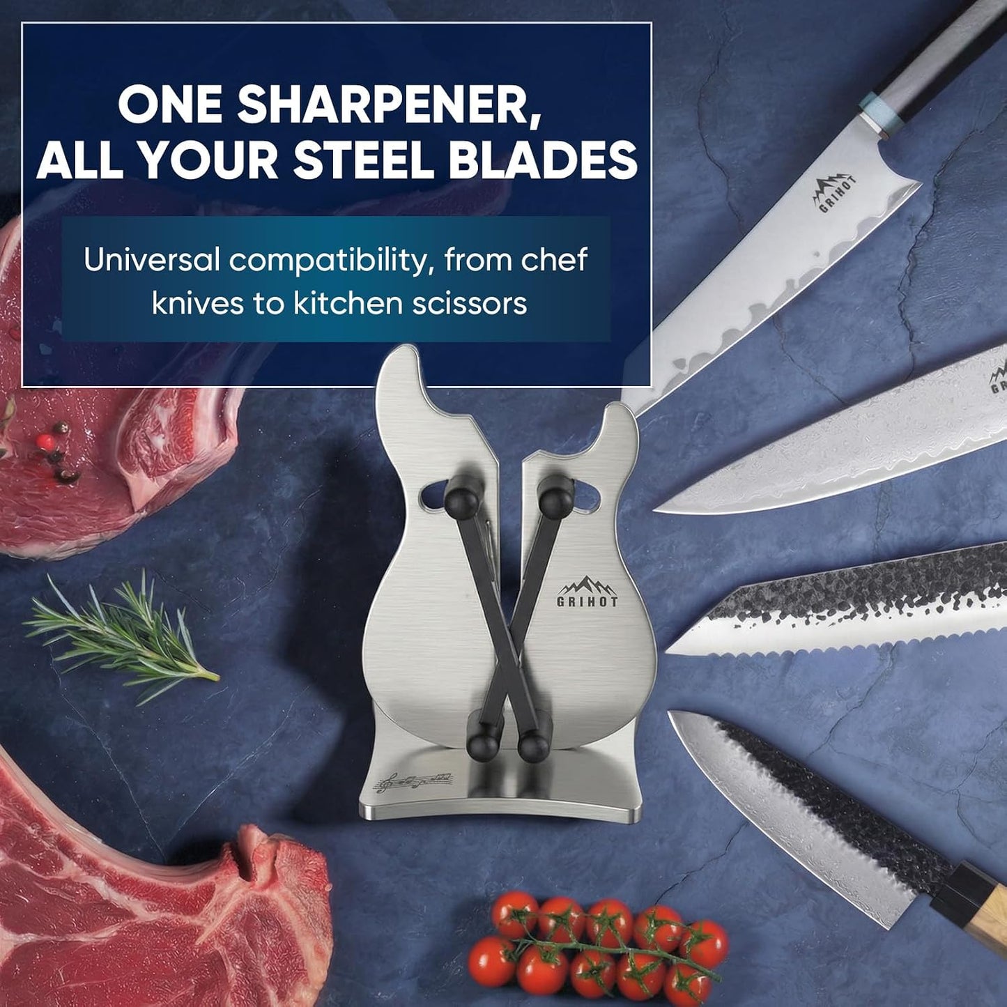 VN3 Professional Knife Sharpener | 3-Action Tungsten Carbide | For Repair, Restoration and Sharpening, Easy to Use, Replacement Blades Included, Soild and Durable, Sailboat Shaped Design