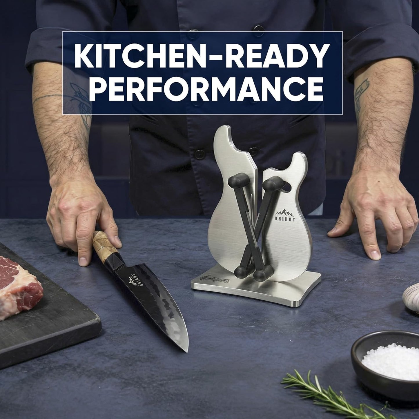 VN3 Professional Knife Sharpener | 3-Action Tungsten Carbide | For Repair, Restoration and Sharpening, Easy to Use, Replacement Blades Included, Soild and Durable, Sailboat Shaped Design