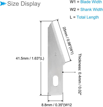 Craft Hobby Blades, #2 Manganese Steel Replacement Cutting Carving Blade Refill Hobby Knife Blades Set with Storage Case - (Applications: for Art Scrapbooking DIY), 40-Pieces
