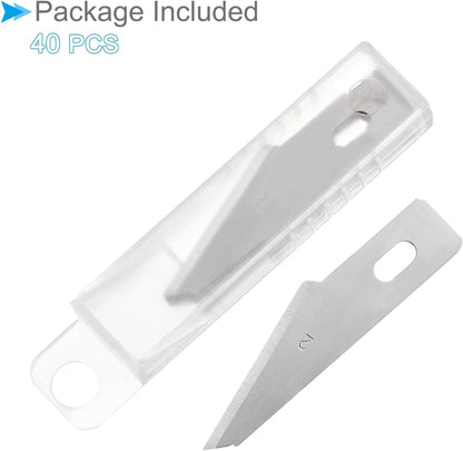 Craft Hobby Blades, #2 Manganese Steel Replacement Cutting Carving Blade Refill Hobby Knife Blades Set with Storage Case - (Applications: for Art Scrapbooking DIY), 40-Pieces